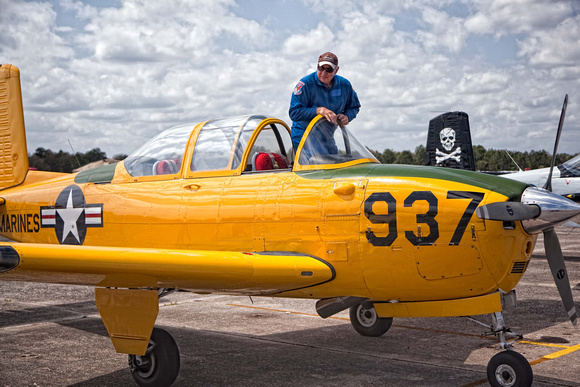 Smoking Number 937 and Pilot at Flagler Airshow